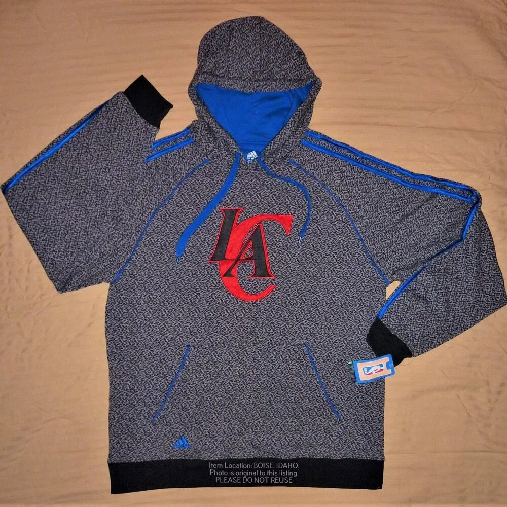 Los Angeles Clippers Hoodie NEW w/ TAGS Adidas officially licensed NBA LAC Large